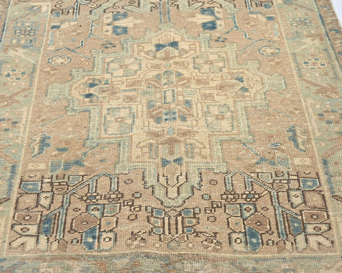 11 Ft Vintage Brown Persian Style Hand Knotted Low Pile Wool Runner Rug